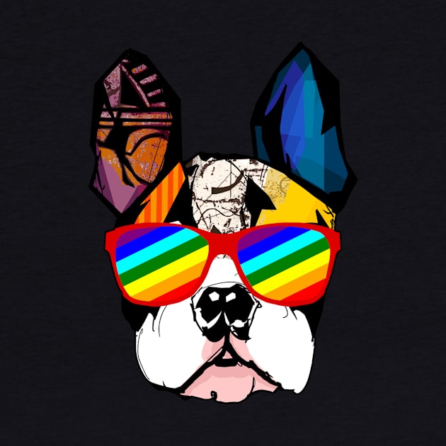 French Bulldog Gay Pride Flag LGBT Rainbow Sunglasses Tank Top by Simpsonfft